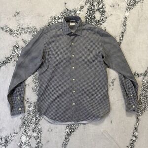 Culturata Shirt Mens Sz M 15-3/4 40 Blue Check Long Sleeve Button Up 100% Cotton